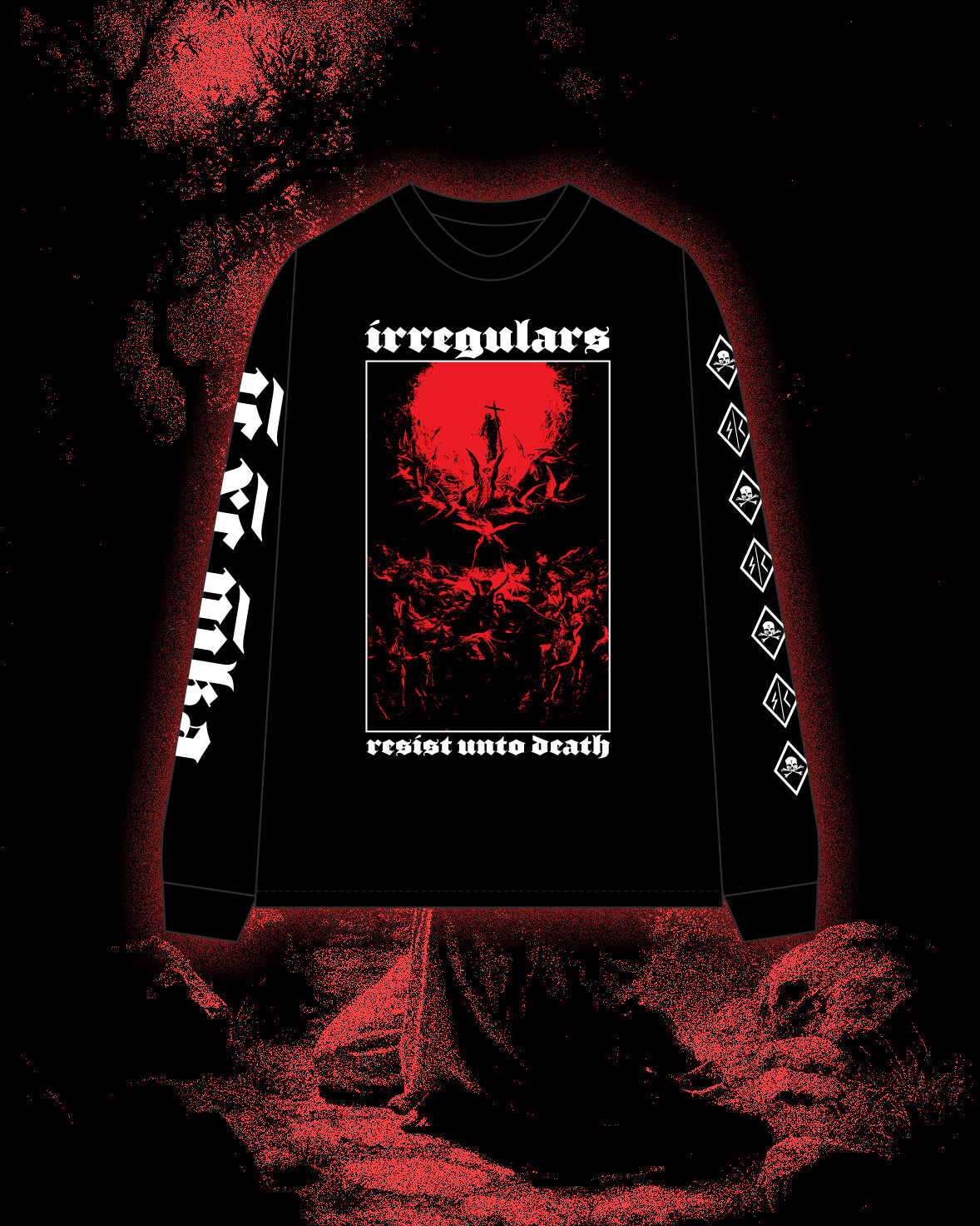 HEAVY METAL STYLE LONG SLEEVE WITH CHRIST CONQUERING THE PAGAN GODS
